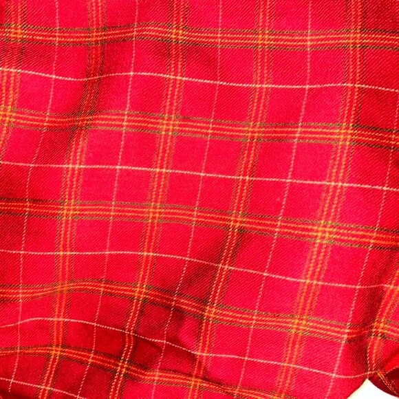 Red Wool Plaid WOOL NEW NWT stunning scarf shawl wrap - Picture 4 of 5